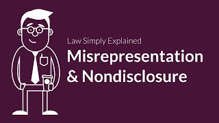 Misrepresentation and Nondisclosure  Contracts  Defenses amp Excuses [upl. by Anoid]