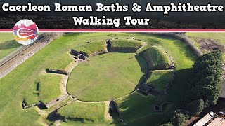 CAERLEON ROMAN BATHS amp AMPHITHEATRE WALES  Walking Tour  Pinned on Places [upl. by Leontina270]