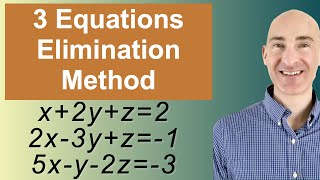 Solving Systems of 3 Equations Elimination [upl. by Osicran]