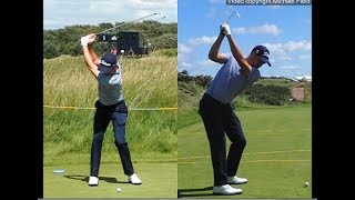 Justin Thomas golf swing  Long Iron faceon amp downtheline July 2017 [upl. by Tegan]