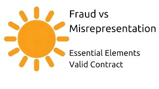 Fraud vs Misrepresentation  Other Essential Elements of a Valid Contract  CA CPT  CS amp CMA [upl. by Ahseyd]